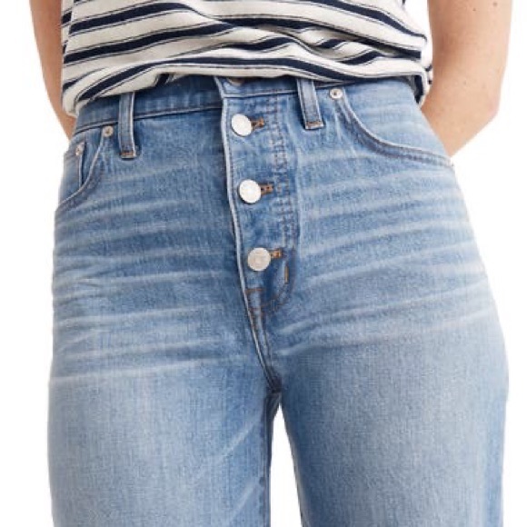 Madewell Denim - Madewell Button Front WideLeg Crop Jeans